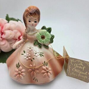 Vintage Josef Originals November Topaz Birthday Stone Figurine (Repaired)